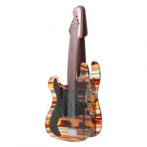 PENIKOKO Pince &agrave; Cheveux Musicale en Ac&eacute;tate, Forme Guitare, Couleur &Eacute;caille de Tortue, Accessoire pour Femmes et Filles, Maintien Doux et S&ucirc;r, pour Festivals et Coiffures Cr&eacute;atives (xinshengzhan, neuf)