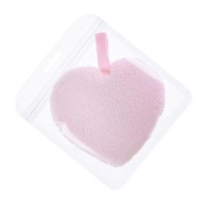 KICHOUSE Lot de 3 Houppettes &agrave; Maquillage de C&oelig;ur Rose Tampons D&eacute;maquillants Doux et Lavables Visage Accessoires R&eacute;utilisables pour D&eacute;maquillage Quotidien et Nettoyage de Peau (yuzhileiji, neuf)