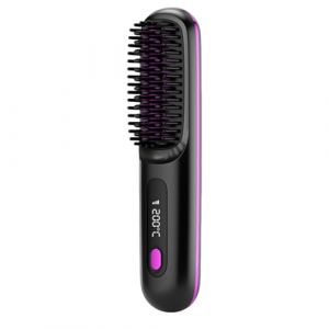 Brosse Lissante Portable - Fer &Agrave; Lisser Sans Fil Anti, Trois Niveaux De Temp&eacute;rature R&eacute;glables, Brosses Chauffante Rechargeable Portable, Mini Brosse &Agrave; Lisser Portables Sans Fil, Pour Femme (zifeng, neuf)