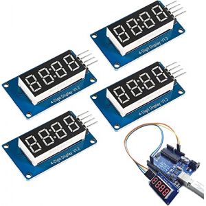 DUBEUYEW Module d'affichage TM1637 0.36'' 4-Digit 7 Segment 4 Bits Red Digital Tube for Arduino Driver Board (4PCS) (Sp-Cow, neuf)