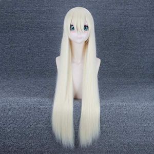 NieR: Automata YoRHa Type A n ° 2 perruque de cosplay pour les femmes 100 perruque de cheveux longs et droits perruque synthétique résistante à la chaleur pour les filles Cotume Beige (good stuff A, neuf)