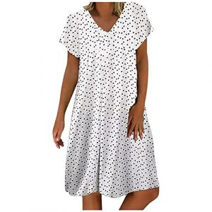 NNGOTD Robe Femme été Chemise Grande Taille Maxi Longue avec Dentelle Mousseline de Soie sans Manches Elégant Dos Nu Dress de Soirée Cérémonie Cocktail Mariage Robe Bleu Marine Mariage (BAULMD（90% Big Promotion Without Discount Code ）, neuf)