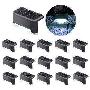 Jindaaudio Lot de 16 lampes solaires pour piscine &agrave; LED blanc froid - &Eacute;clairage de terrasse &eacute;tanche, &eacute;clairage de terrasse, &eacute;clairage de marches, &eacute;clairage d'escalier, &eacute;clairage de cl&ocirc;ture, &eacute;clairage (Jinda Audio, neuf)