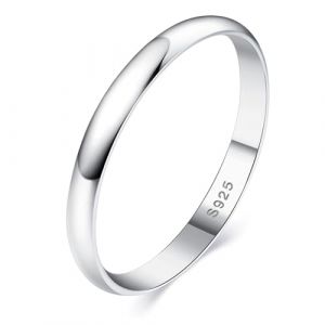YADOCA Bagues en Argent Sterling 925 pour Femmes Filles Classique Haute Polie Bague de Pouce de 2 mm Bagues de Fiançailles de Mariage Bagues d'éternité (avec Boîte Cadeau) Taille 62 (HZ TOP, neuf)