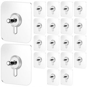 20 Pcs Adhésifs Pour Cadre Photo, Ni Clou Ni Vis Extra Fort, Vis Adhésives Extra Fortes, Vis Adhésives Murales, Crochets Autocollants Sans Perçage, Transparents, Pour Cuisine, Salle De Douche (QUQU JIANING, neuf)