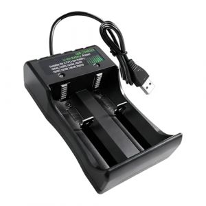 Chargeur Accu 18650, Chargeur de Batterie 2 Slots pour AA AAA, Piles Rechargeables Li-ION Universel 3.7V pour 21700 26650 14500 18500 17500 18350, Accus USB Charge Rapide (WeiCanBangYu, neuf)