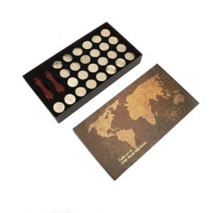 Riuulity Kit de Tampons de Scellage Alphabet 26 Pi&egrave;ces, Ensemble D'estampage de Sceau de Cire avec 2 Poign&eacute;es en Bois pour Artisanat, Enveloppes, Cartes de V&oelig;ux, Design R&eacute;tro Europ&eacute;en (Szyupet, neuf)