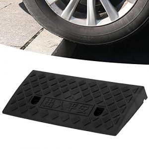 Rampe de Trottoir en Plastique - &Eacute;paisseur 5 cm, Acc&egrave;s pour Voiture, Moto et V&eacute;hicule - Seuil de Porte, Quai de Chargement, All&eacute;e (Noir) (Mairubo, neuf)