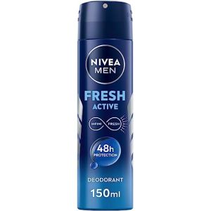NIVEA MEN Fresh Active D&eacute;odorant Homme Spray en Paquet de 6 x 150 ml D&eacute;odorant Homme avec Extraits Oc&eacute;aniques, D&eacute;odorant Anti-transpirant pour 48 heures de parfum frais (CorpoeCapelli, neuf)