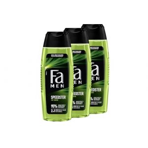 FA Speedster Gel douche pour homme avec taurine (3 x 250 ml) Formule 2 en 1 pour corps et cheveux, active votre corps, esprit et sens avec le parfum rafraîchissant d'agrumes et de citronnelle (IwonaTEC, neuf)
