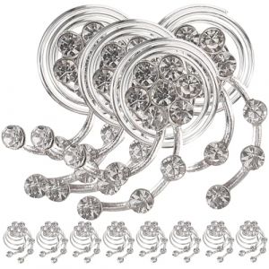 jojofuny Lot de 12 Pinces à Cheveux Spirale Argentées Strass Accessoires Coiffure Mariage pour Femme Épingles Spirales pour Cheveux de Mariée Ornements Élégants pour Soirées (Merlun, neuf)