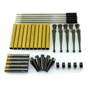 Xnuiasqe Kit de Stylo Tourn&eacute; en Bois X 5, Design Slimline Fantaisiste, Finition M&eacute;tallique et M&eacute;canisme &agrave; Torsion (xiangqintingpudian, neuf)
