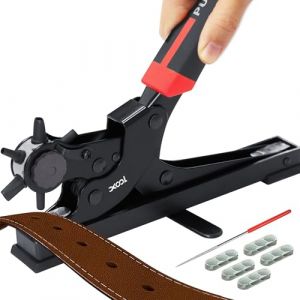 XOOL Pince Perforatrice à Trous Ovale & Rond pour Cuir, Perforatrice Multi-Tailles pour Ceintures, Bracelets, Sangles, Colliers, Selles, Chaussures, Tissus, Projets de Bricolage (iGvioEU, neuf)