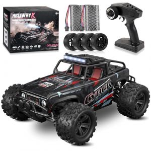 BAZADER Voiture Télécommandée Tout Terrain - 1:18 Scales High Speed 40KM/H Voiture Rc 4WD Off Road RC Truck 2 Batteries 2.4GHz Jouet Rechargeable Voiture Téléguidée pour Adultes Garçons Enfants (MCH GLOBAL, neuf)