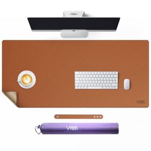 Vyaaa Tapis de Bureau en Cuir et Li&egrave;ge, 110 x 50cm Sous Main, Double Face Tapis de Souris pour la Maison ou le Bureau (Marron) (Vyaaa Desk Mat Direct, neuf)