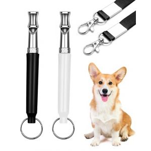 AORHOFJ 2 pcs Paquets De Sifflet Chien, sifflet Ultrason Chien,Sifflet pour Chien pour Le Rappel, Sifflet Ultrason Chien Anti Aboiement, RéGlable Sifflet Ultrason Chien, avec LanièRe (ZHAO WEIXIN DE DIAN, neuf)