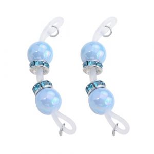 Faux piercing téton réglable Transparent Silicone Corps Anneau de téton Bleu Non Piercing Faux téton Candy Ball Style Bijoux de corps pour femmes (Piercing Jewelry, neuf)