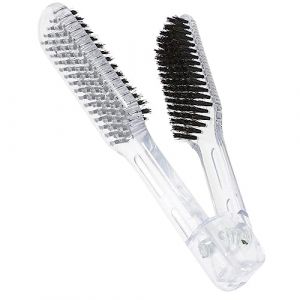 WOFASHPURET Peigne Lisseur Double Face &agrave; Brosse &agrave; Pince pour Cheveux Lissage Peigne Lisseur Compact pour Coiffure Facile &agrave; Transporter (Leiyun, neuf)