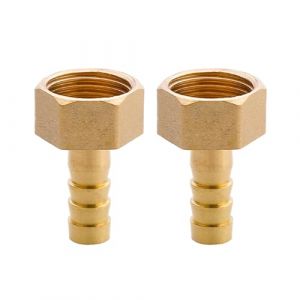 SEIWEI G 1/2" raccord filet&eacute; femelle x 10 mm connecteur de tuyau cannel&eacute; en laiton, adaptateur de raccord de tuyau de jardin en laiton cannel&eacute;, accessoires de raccord de tuyau de jardin (2 pi&egrave;ces) (Daily Choices, neuf)