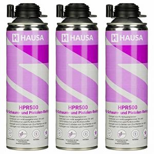 HAUSA Nettoyant pour Mousse PU et Pistolet pour mousse expansive HPR500 D&eacute;tergent D&eacute;graissage de Surfaces M&eacute;talliques Utilisation Professionnelle Nettoyage Laveur de Pistolets 3 x 500 ml (hausa.gmbh, neuf)