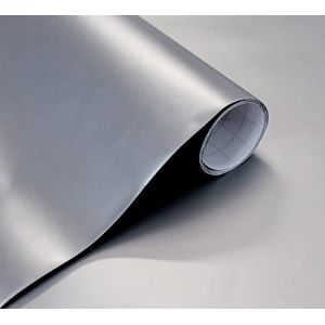 Papier Adhesif pour Meuble Argent Metallique Mat Film Adhesif pour Mur Cuisine Fen&ecirc;tre Toilette Cristal Vinyle Decoratif Impermeable Stickers Meubles 40x300 cm (GOYA PRINT, neuf)