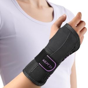AGPTEK Attelle Poignet, Orthese Poignet Droit avec 2 Plaques en Aluminium, Id&eacute;al pour Syndrome du Canal Carpien, Tendinite, Arthrite & Entorses. Respirant, Confortable pour la Nuit, Droit, L/XL (Dreameater, neuf)