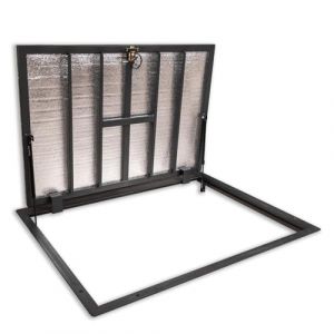 Trappe de sol 800 mm x 1300 mm - Couvercle de regard - Trappe de sol à carreler - Couvercle fonte regard - Couvercle pour regard - Regard fonte (OK time, neuf)