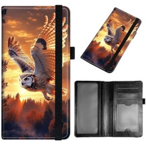 GYSYZJDH &Eacute;tui de ch&eacute;quier pour homme et femme, fin en cuir synth&eacute;tique avec blocage RFID, &eacute;l&eacute;gant et durable, chouette, Checkbook Cover (GYSYZJDH, neuf)