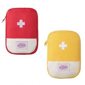 Fenglin-joy Mini Trousse Premier Secours Vide, 2 Pièces Trousse médicale Portable Trousse Medicaments Voyage pour la Maison, Le Bureau, Les Voyages, l'extérieur (Rouge, Jaune) (weiyuan-shop, neuf)