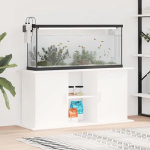 Homgoday Support d'aquarium avec compartiments et étagères - Meuble bas pour aquarium - Table basse - Meuble pour aquarium - Meuble pour terrarium - Blanc - 121 x 41 x 58 cm (HNSHAG, neuf)