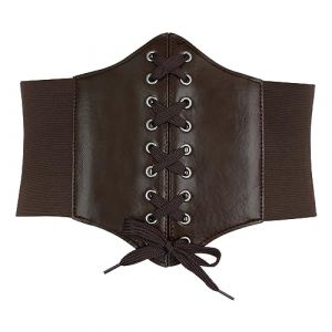 HANERDUN Ceinture Corset pour Femme Cuir Corset &agrave; Lacets Ceinture &Eacute;lastique Ceinture R&eacute;tro Cinch Quatre Tailles - Blanche - Taille XL (AYOZI, neuf)