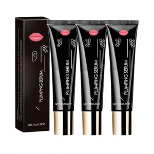 Soin repulpant extr&ecirc;me pour les l&egrave;vres - Duo s&eacute;rum repulpant intense et baume nourrissant, traitement au collag&egrave;ne et &agrave; l'acide hyaluronique pour les rides, gloss hydratant longue tenue (3) (QK-LINK, neuf)