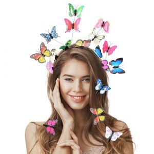 Serre T&ecirc;te Papillon + 8 Pi&egrave;ces Barrette Papillon, Serre Tete Papillon Femme, Serre-T&ecirc;te Papillon D&eacute;coratif, Bandeau Papillon pour Femmes Filles Halloween Carnaval Cosplay,Color&eacute; (xinmaimaoyi, neuf)