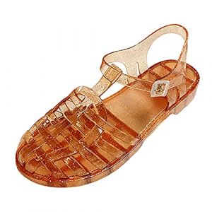 Sandales en Caoutchouc pour Femme, Unisexes, en Plastique, Chaussures Classiques à Boucle Transparente, Sandales en Caoutchouc, Chaussures de Plage en Cristal Geschenke (vicici-cinea, neuf)