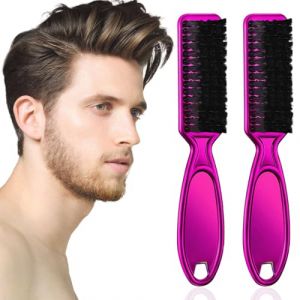 2 pcs Brosse Poils Sanglier, Brosse a Chignon, Brosse Plaquage Cheveux, Brosse Barbe pour Femmes Hommes, pour Cheveux &Eacute;pais, Ondul&eacute;s, Secs ou Ab&icirc;m&eacute;s(Rose). (QUQU JIANING, neuf)