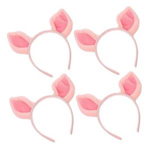 iplusmile Serrage-t&ecirc;te Oreilles De Cochon En Peluche Rose Doux 4 Pi&egrave;ces, &Eacute;lastique Ajustable, Accessoires Pour Cheveux Gar&ccedil;on Et Filles, Cosplay Halloween Et F&ecirc;tes D&eacute;guisement (Cosy & U, neuf)