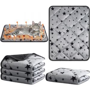 Namalu 4 Lit Auto-Chauffant pour Chat Tapis Auto-Chauffant pour Chat avec Motif &Eacute;toile Coussin Doux pour Chien Tapis Antid&eacute;rapant et Lavable pour Animal de Compagnie (Rectangle, 45 x 60 cm) (Rampatchal, neuf)