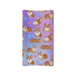 BYCHECAR Cute Corgi Housse de matelas à langer ultra douce et respirante pour filles et garçons (violet) (BYCHECAR, neuf)
