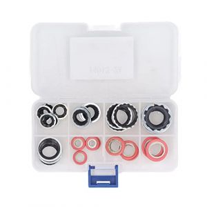 Kit d'étanchéité pour Système de Climatisation, 40 Pièces étanche pour Compresseur de Climatisation, Kit de Rondelles d'étanchéité, Joint Torique d'étanchéité AC Antirouille (Guoenir, neuf)