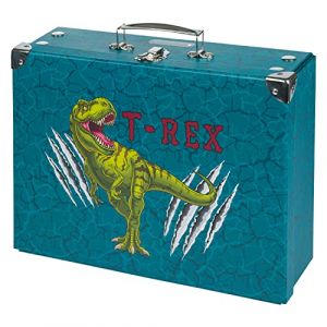 Baagl Valise pour enfants pour jouets et fournitures scolaires, valise en carton, valise à jouets, valise de jeu, valise pliable pour enfants, valise pliante avec poignée en métal, T-rex (PRESCO GROUP A.S., neuf)