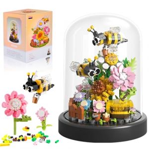 HGRGHH Kit de Construction Bouquet de Fleurs, 588 Pcs Briques de Construction Bouquet de Fleurs, Fleurs Artificielles d'Int&eacute;rieur, Activit&eacute; Manuelle pour Adultes, Cadeau, D&eacute;coration de Maison (GLOBEMAZE, neuf)
