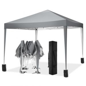 COBIZI Tonnelle Pliante 3x3m, Barnum Pliant 3x3 Professionnel,Tonnelle de Jardin Imperméable Tentes de Reception Gazebo de Jardin avec 4 Sac de Sable, Gris (Qiopes, neuf)