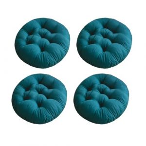 Mozzeilee Coussin de chaise rond doux pour intérieur et extérieur - 40 x 40 cm - Pour fauteuils, jardin, canapé en rotin - Pour chambre à coucher, sol, camping (vert foncé, 4 pièces) (CF Home, neuf)