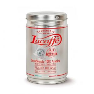 Lucaff&egrave; - Bo&icirc;te &agrave; 22 capsules compostables compatible avec Nespresso machine a caf&eacute;, Decaffeinato | Torr&eacute;faction fonc&eacute; | Go&ucirc;t doux et fruit&eacute;, cr&eacute;meux | Ar&ocirc;me intense (Lucaff&eacute;, neuf)