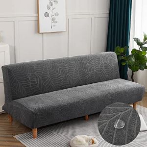 DOTBUY-SHOP Housse de Canape Clic Clac Jacquard Extensible Imperméable Housse de Canapé-lit Housse de Canapé sans Bras Universel Doux Antidérapante Lavable Housse Futon (Gris Foncé,160-190cm) (DOTDOT SHOP, neuf)