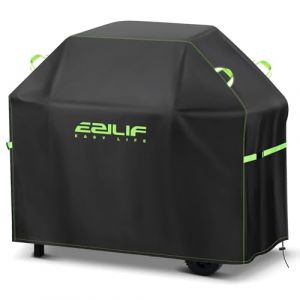 Ezilif Housse de barbecue 145 x 60 x 120 cm en tissu Oxford 420D imperméable et robuste avec boucle coupe-vent et poignée réfléchissante, résistante aux UV et aux déchirures, pour Weber, Char Broil (Izer, neuf)