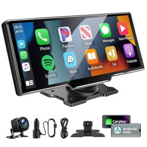 10,26 Pouces Ecran Tactile Autoradio Bluetooth avec A-pple Carplay Android Auto sans Fil, Ecran Carplay Voiture avec 1080P HD Caméra de Recul/FM/AUX/Mirror Link/Assistant Vocal/Navigation GPS (Nanyangshizhenleishangmaoyouxianzerengongsi, neuf)