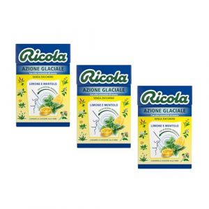 Ricola® | Bonbon à action glacée | Bonbons aux herbes suisses bénéfiques et rafraîchissants | Bonbons au citron et au menthol sans sucre - 3 boîtes (150 Gr) (Antico Caffè Novecento S.r.l. Unipersonale, neuf)