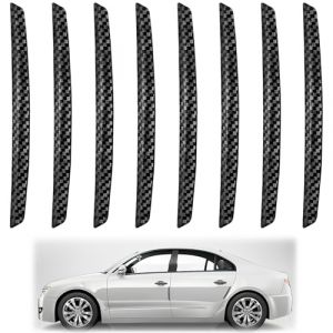 8 pi&egrave;ces de protection de seuil de porti&egrave;re de voiture, prot&egrave;ge-bords de porti&egrave;re en fibre de carbone noire, protection pour le r&eacute;troviseur, Bandes de protection de seuil de porti&egrave;re &agrave; forte adh&eacute;rence (QianGeShengXin, neuf)