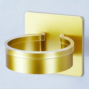 YYBO Porte seche cheveux Mural, Support seche cheveux, Porte Seche cheveux sans percage, Accroche seche Cheveux pour Salle de Bain, H&ocirc;tel, Salon (Or) (YYBO-EU, neuf)